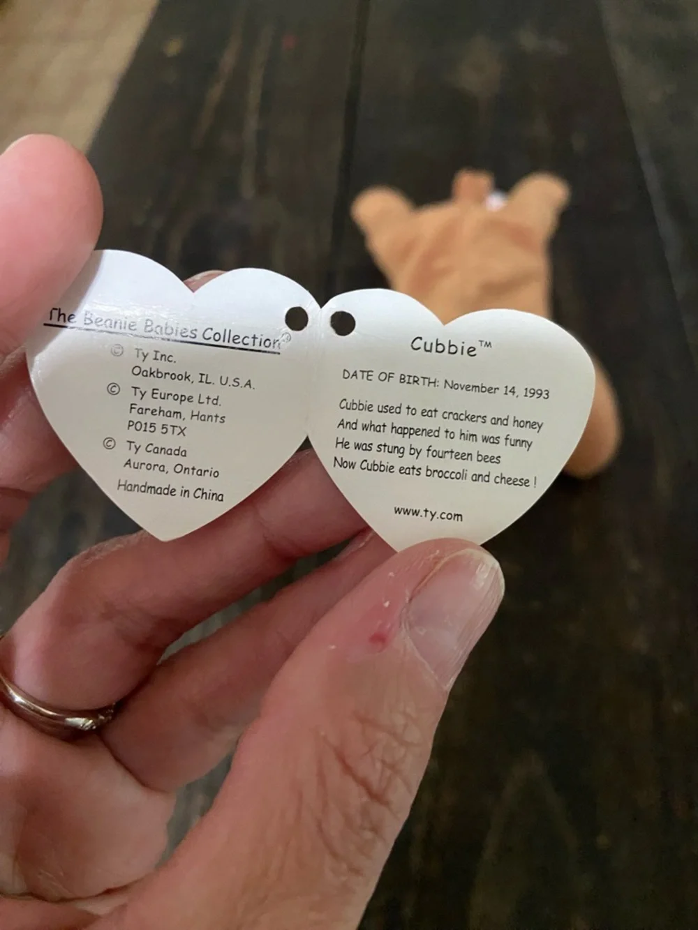 Ty Beanie Baby Cubbie - Brown